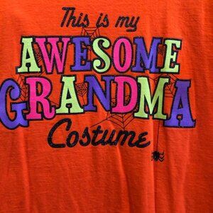 Gildan "Awesome Grandma Costume" orange t shirt, size M